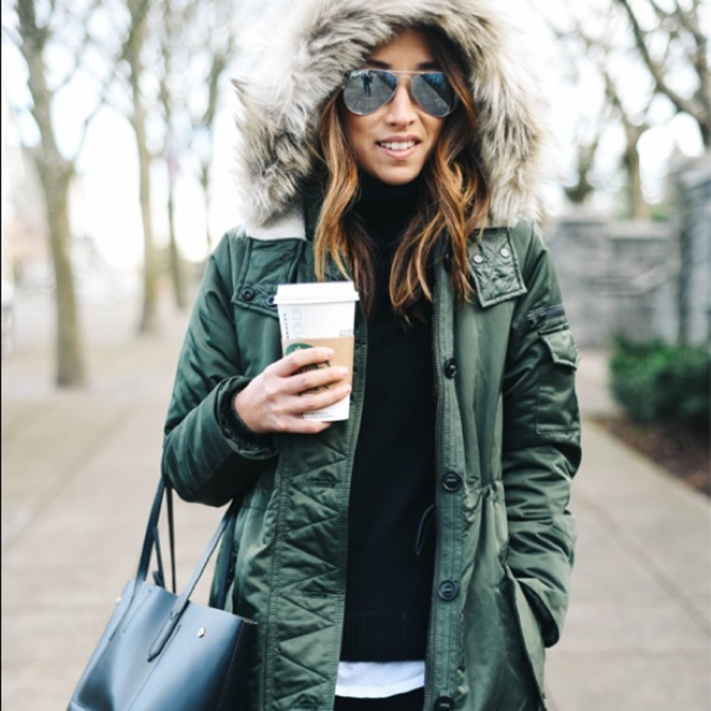 BR Faux Fur Hooded Parka